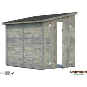 Palmako Holz-Gerätehaus Mia Grau tauchgrundiert 222 cm x 165 cm
