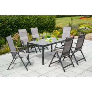 Gartenmöbel-Set Trivero 7-tlg. Diamantbraun inkl. Tisch 150 cm x 90 cm