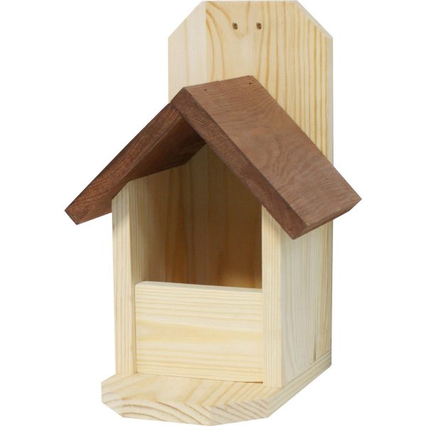 Eichhörnchen Futterhaus aus Pinie 19 cm x 19 cm
