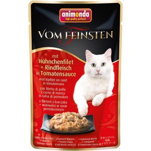 Vom Feinsten Katzen-Nassfutter in Sauce Huhn und Rind 50 g