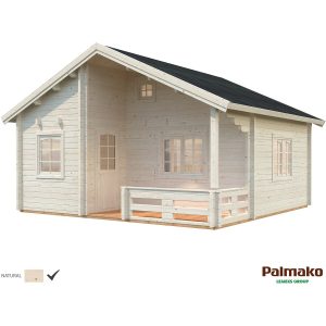 Palmako Emily Holz-Gartenhaus/Gerätehaus Natur Satteldach Unbehandelt 590 cm x 550 cm