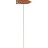 Gartenstecker Wegweiser Lieblingsplatz 115 cm Rostfarben