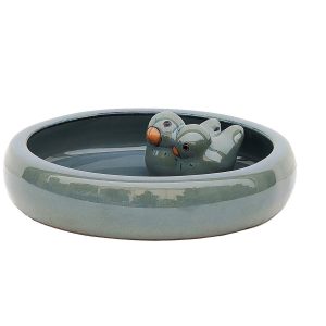 Keramik Vogeltränke Grau 002 glasiert (Ø x H) 34