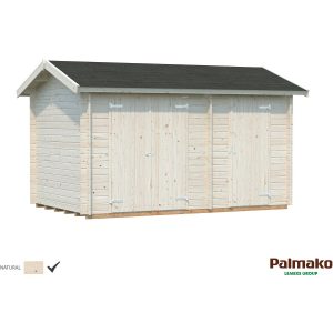 Palmako Jari Holz-Gartenhaus/Gerätehaus Natur Satteldach Unbehandelt 410 cm x 240 cm