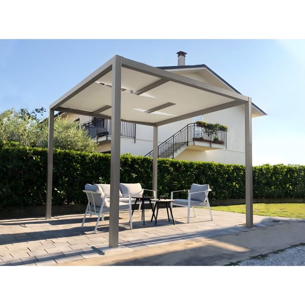 Ximax Aluminium Pergola Verona 300 cm x 300 cm Taubengrau