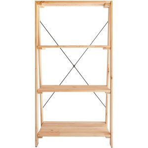 Andrewex Holzregal mit 4 Regalböden Natur 115 cm x 62 cm x 35 cm