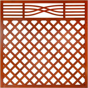 Andrewex Zaunelement Malaga mit Gitter 180 cm x 180 cm Teak FSC®