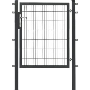 Floraworld Einzeltor Premium Doppelstabmattenfüllung Anthrazit 140 cm x 120 cm