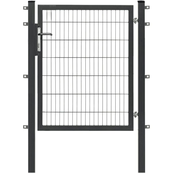 Floraworld Einzeltor Premium Doppelstabmattenfüllung Anthrazit 140 cm x 120 cm