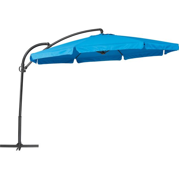 Ampelschirm Cocoa Beach Ø 350 cm Blau mit Kurbel