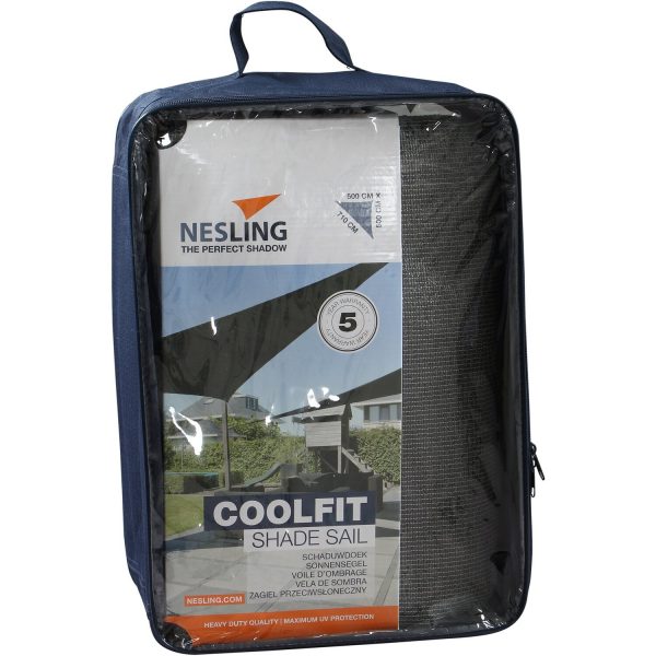 Nesling Sonnensegel Coolfit Grau 500 cm x 500 cm x 710 cm