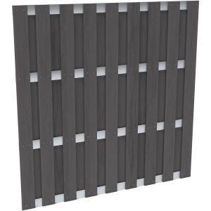 Sichtschutzzaun-Element WPC Aluminium Anthrazit 180 cm x 180 cm