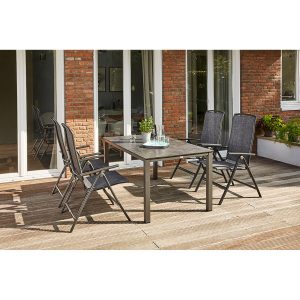 Siena Garden Dining-Set Livorno 5-teilig 4 x Klappsessel 1 x Lofttisch