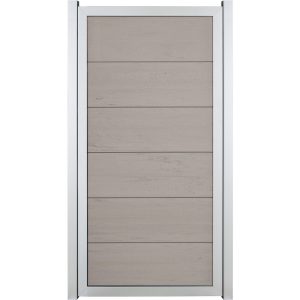 GroJaViento Zaunelement Bi-Color Sand  90x180 cm Rahmen: Silber