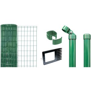 Metallzaun-Set Fix-Clip Pro 102 cm Hoch 25 m Länge Grün zum Einbetonieren
