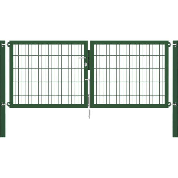 Doppeltor Flexo Plus 250 cm x 100 cm Pfosten 80 cm x 80 cm Grün