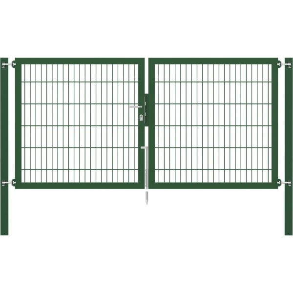 Doppeltor Flexo Plus 250 cm x 120 cm Pfosten 80 cm x 80 cm Grün