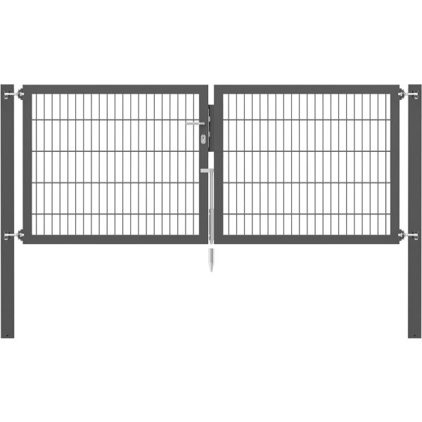 Doppeltor Flexo Plus 250 cm x 100 cm Pfosten 80 cm x 80 cm Anthrazit