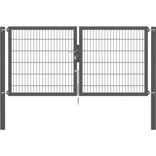 Doppeltor Flexo Plus 250 cm x 120 cm Pfosten 80 cm x 80 cm Anthrazit