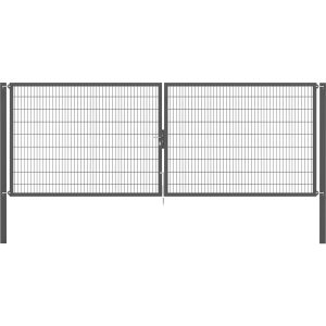 Doppeltor Flexo Plus 500 cm x 180 cm Pfosten 100 cm x 100 cm Anthrazit