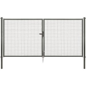 Doppeltor für Maschendraht- und Fix-Clip Pro-Zaun Anthrazit-Met. 150 cm x 300 cm