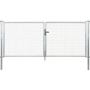 Doppeltor für Maschendraht- und Fix-Clip Pro-Zaun Feuerverzinkt 125 cm x 300 cm