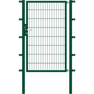 Metallzaun Einzeltor für Doppelstabmatte Grün 180 cm x 100 cm