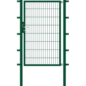 Metallzaun Einzeltor für Doppelstabmatte Grün 200 cm x 100 cm