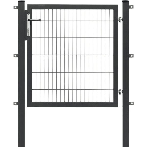 Floraworld Einzeltor Premium Doppelstabmattenfüllung Anthrazit 120 cm x 120 cm