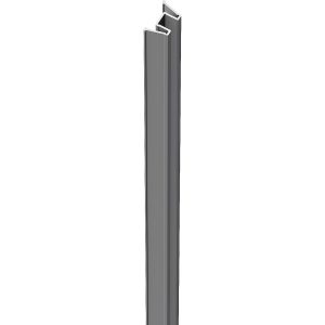 ZacAlu Aufnahmeleiste 5 mm - 10 mm für Aluminium-Zaunpfosten Silbergrau 190 cm