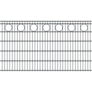 RoTaPlastes Zaunelement DSM Ring Dekor Anthrazit 200 cm x 123 cm