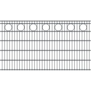 RoTaPlastes Zaunelement DSM Ring Dekor Anthrazit 200 cm x 123 cm