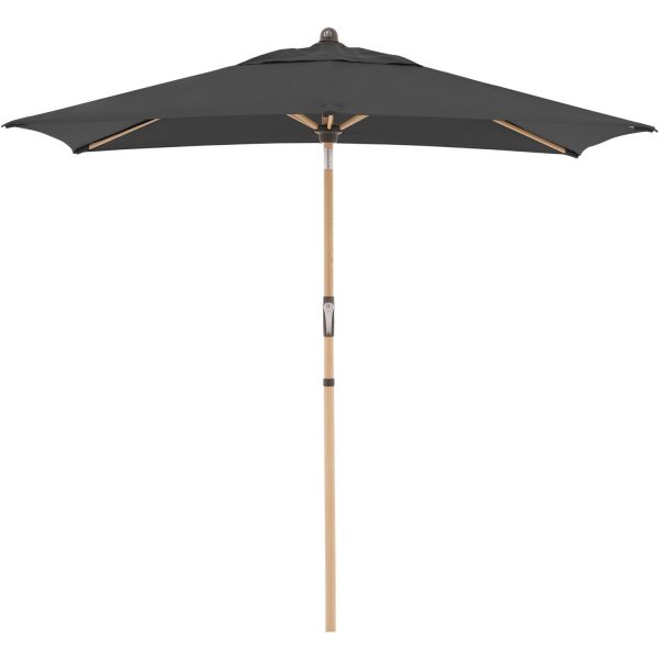 Doppler Marktschirm Alu Wood 139 cm x 210 cm Anthrazit mit Kurbelmechanik
