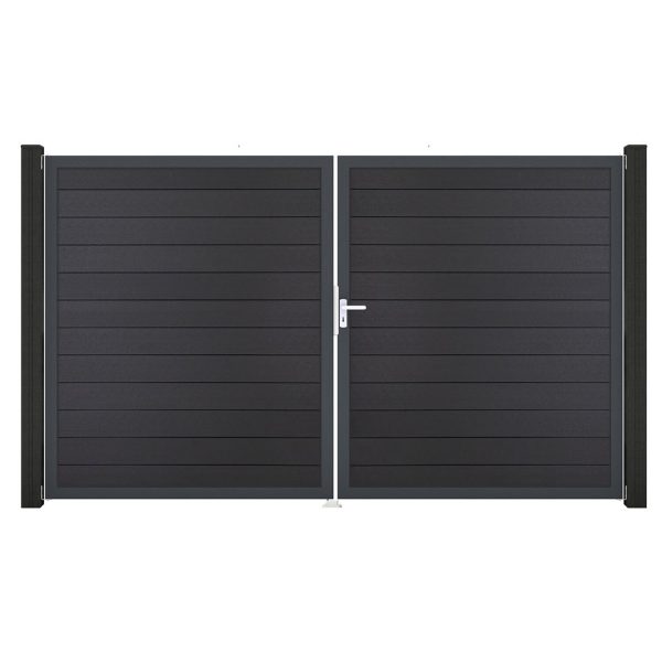 GroJa Solid Steckzaun Tor DIN Rechts DB Anthrazitgrau