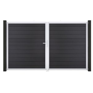 GroJa Solid Steckzaun Tor DIN Links EV1 Anthrazitgrau