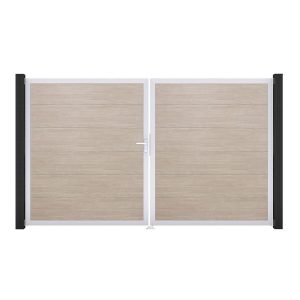 GroJa Steckzaun Tor BasicLine DIN Links EV1 Sheffield Oak