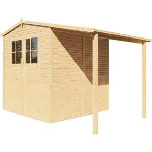 Bertilo Gerätehaus Plexi Apex 3 Plus 202 cm x 325 cm Natur FSC®