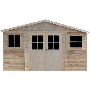 Timbela Gartenhaus/Gerätehaus Holz M332F 8 m² mit Fenstern und Tür