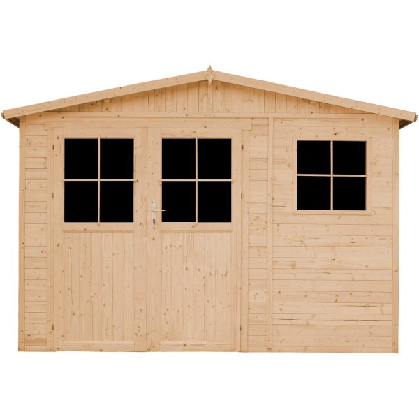 Timbela Gartenhaus/Gerätehaus Holz M334F 6 m² mit Fenstern und Tür