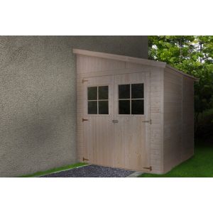 Timbela Anbau-Gartenhaus/Gerätehaus Holz M338+M338G 4 m² ohne Seitenwand mit Boden