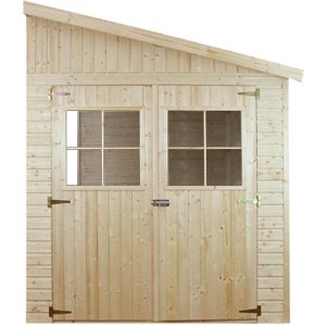 Timbela Anbau-Gartenhaus/Gerätehaus Holz M339+M339G 6 m² ohne Seitenwand mit Boden