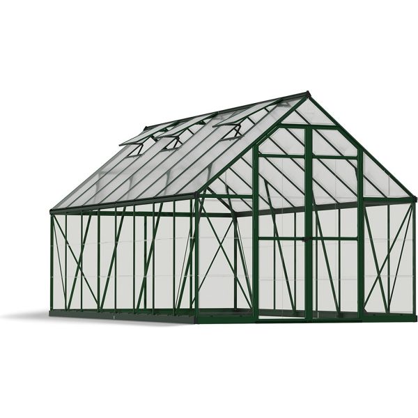 Palram Canopia Balance 8x16 Gewächshaus Grün 487 x 244 cm klare Seitenw.