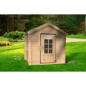 Timbela Kinderspielhaus Holz M570M-1 1 m² ohne Boden Dachfarbe Blau