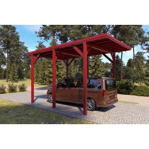 Holzbrüder Camping-Carport Ralf Oxidrot 400 cm x 600 cm Blechdach Rot