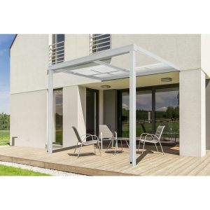 Home Deluxe Terrassenüberdachung Solis Deluxe 290 x 295 x 233/272 cm Weiß