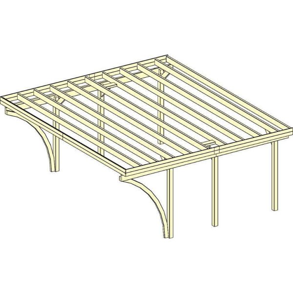 Alpholz Doppelcarport Aarhus KDI Braun PVC-Dach B 600 cm x T 730 cm