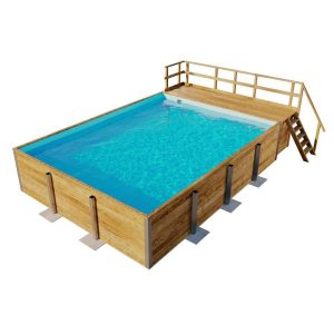 Poolcrew Pool Exclusive Line L Massivholz Naturbelassen 490 cm x 650 cm