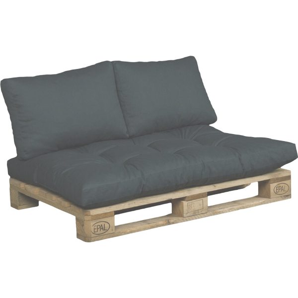 Beo Loungekissen-Set 1x 120 cm x 80 cm 2x 60 cm x 40 cm Anthrazit