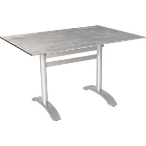 Acamp HPL Tisch Acaplan 120 cm x 80 cm Platin-Cemento