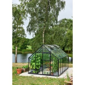 Halls Gewächshaus Universal 128 Blankglas 3mm Schwarz 9